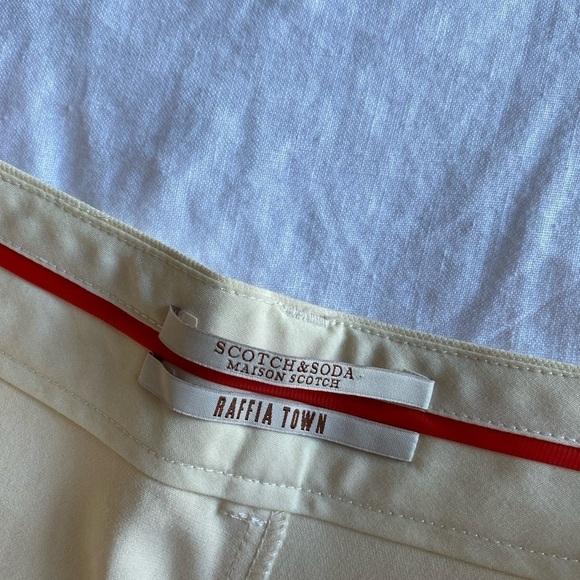 Scotch & Soda Women’s Raffia Town Wide Leg Pants Cream Size M Trousers - Picture 6 of 11